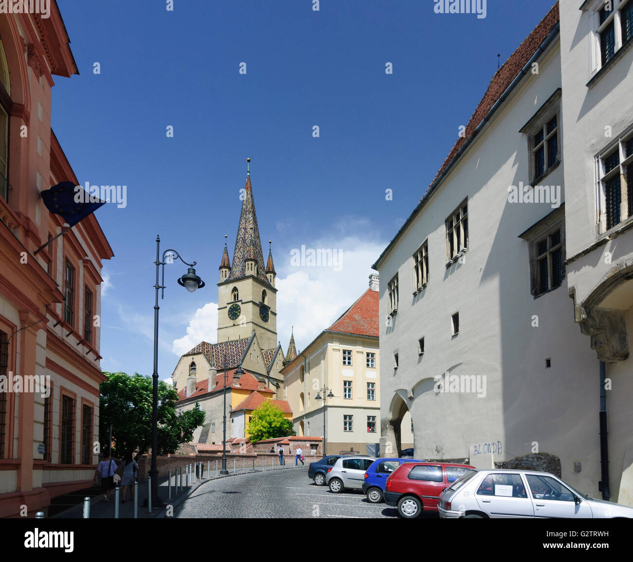 Evangelische Pfarrkirche, Rumänien, Siebenbürgen, Transsilvanien, Siebenbürgen (Transsilvanien), Sibiu (Hermannstadt) Stockfoto