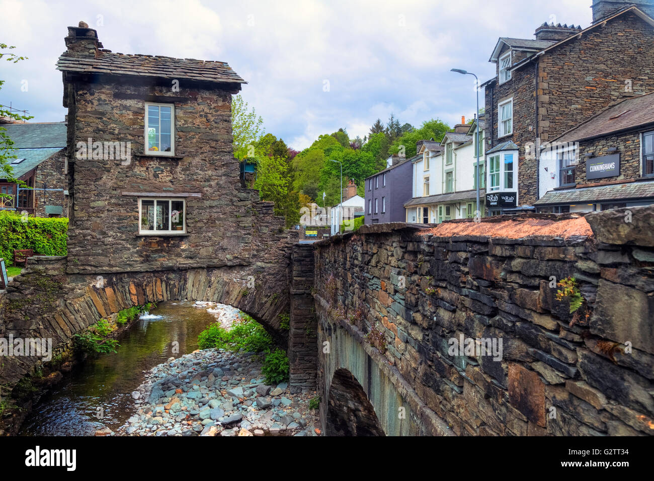 Ambleside, Brückenhaus, Lake District, Cumbria, England, UK Stockfoto