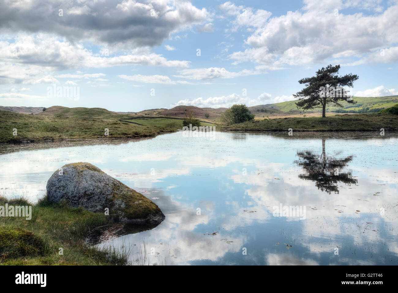 Kelly Hall Tarn, Torver, Lake District, Cumbria, England, UK Stockfoto