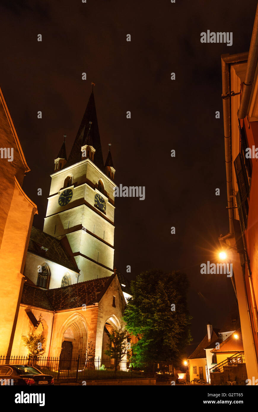 Evangelische Pfarrkirche, Rumänien, Siebenbürgen, Transsilvanien, Siebenbürgen (Transsilvanien), Sibiu (Hermannstadt) Stockfoto