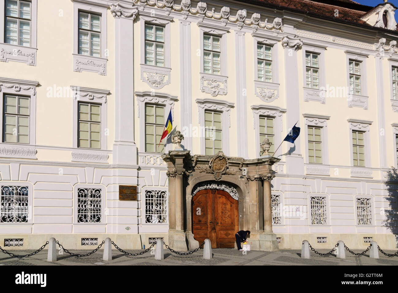 Brukenthal-Palais mit Brukenthal Museum, Rumänien, Siebenbürgen, Transsilvanien, Siebenbürgen (Transsilvanien), Sibiu Stockfoto