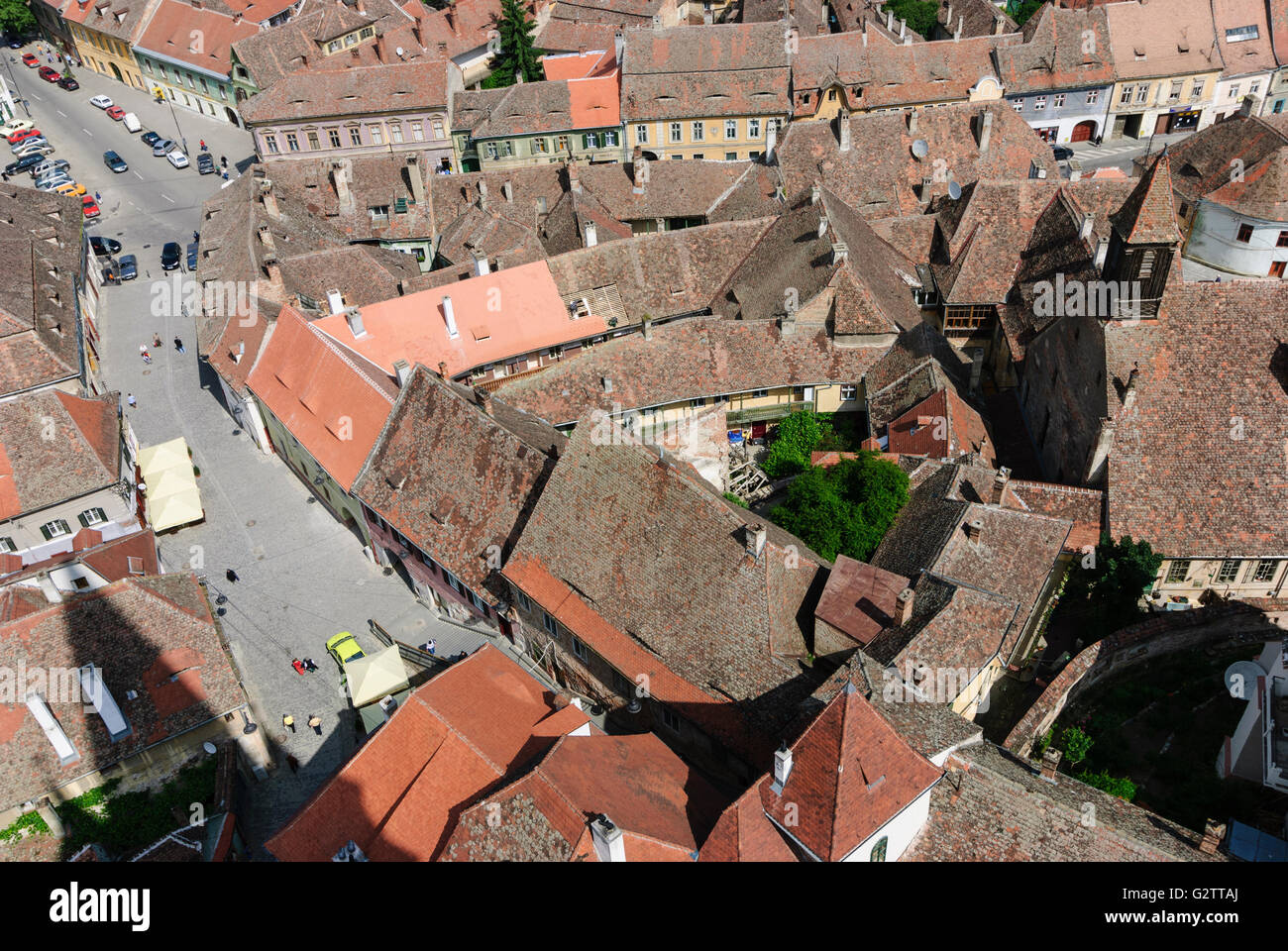 Häuser der Unterstadt, Rumänien, Siebenbürgen, Transsilvanien, Siebenbürgen (Transsilvanien), Sibiu (Hermannstadt) Stockfoto