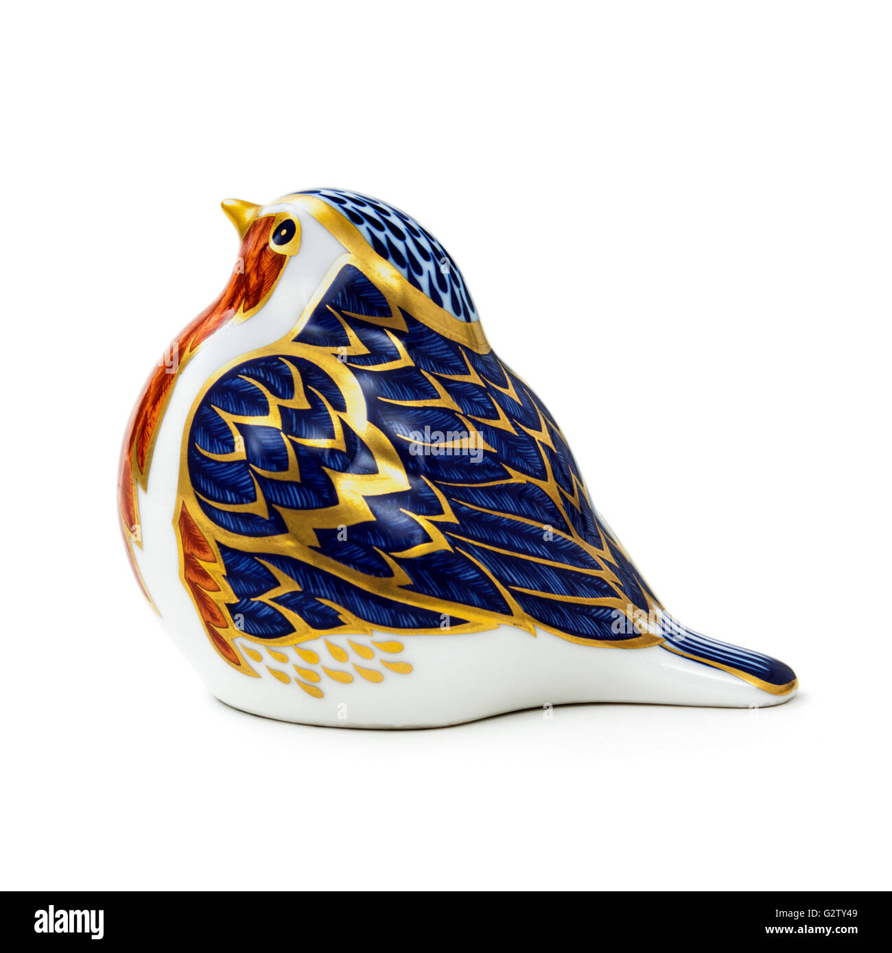 Royal Crown Derby handbemalt Porzellan "Robin' Briefbeschwerer, von Jo Ledger entworfen und modelliert von Robert Jefferson. Stockfoto