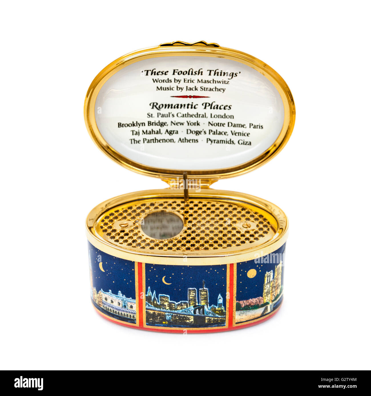 Halcyon Tage Emails Spieluhr. "Diese Foolish Things" von Eric Maschwitz spielt. Stockfoto