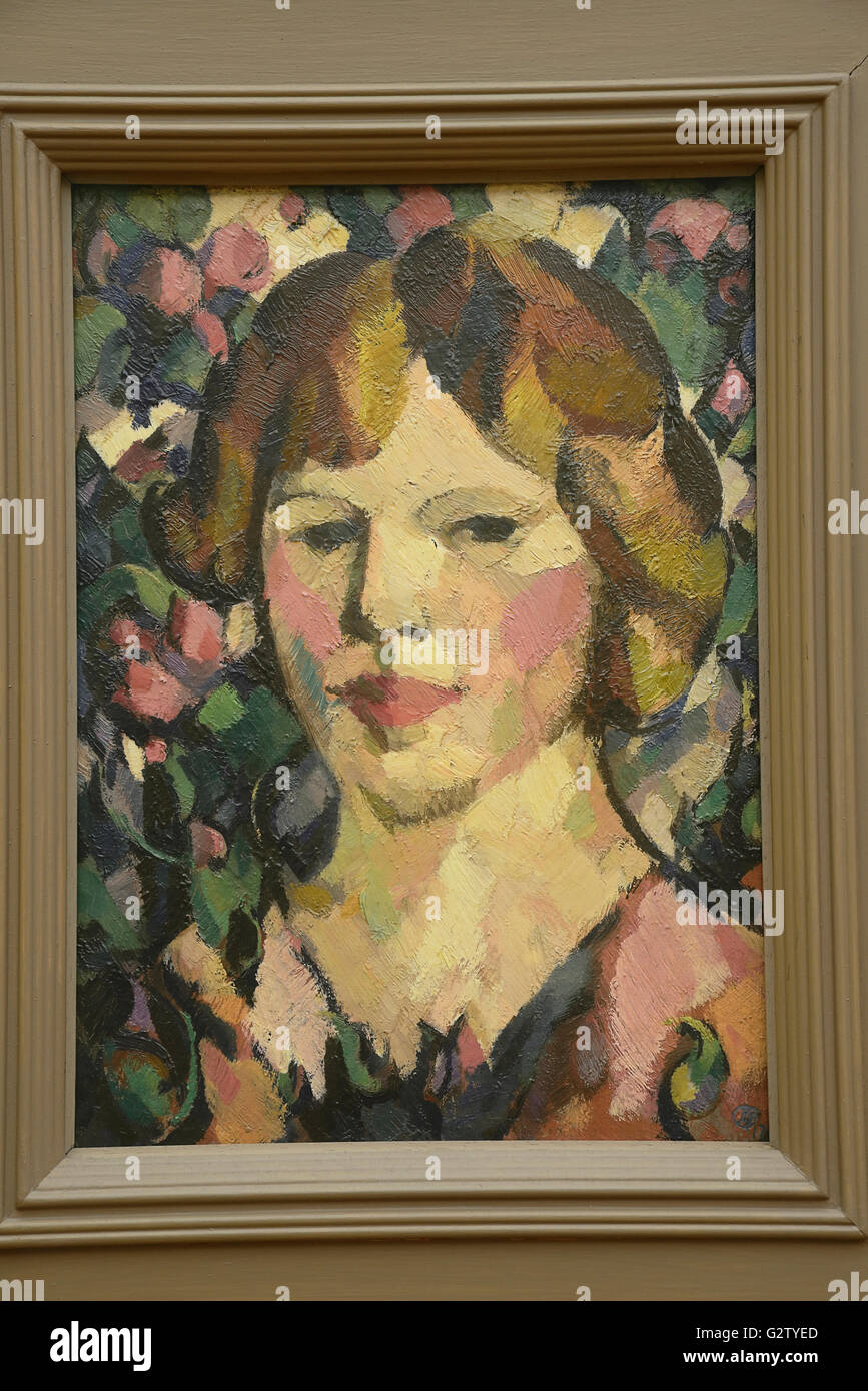 Schottland, Glasgow, West End, Kelvingrove Kunstgalerie und Museum, Leiter der ein Mädchen 1917 JD Fergusson. Stockfoto