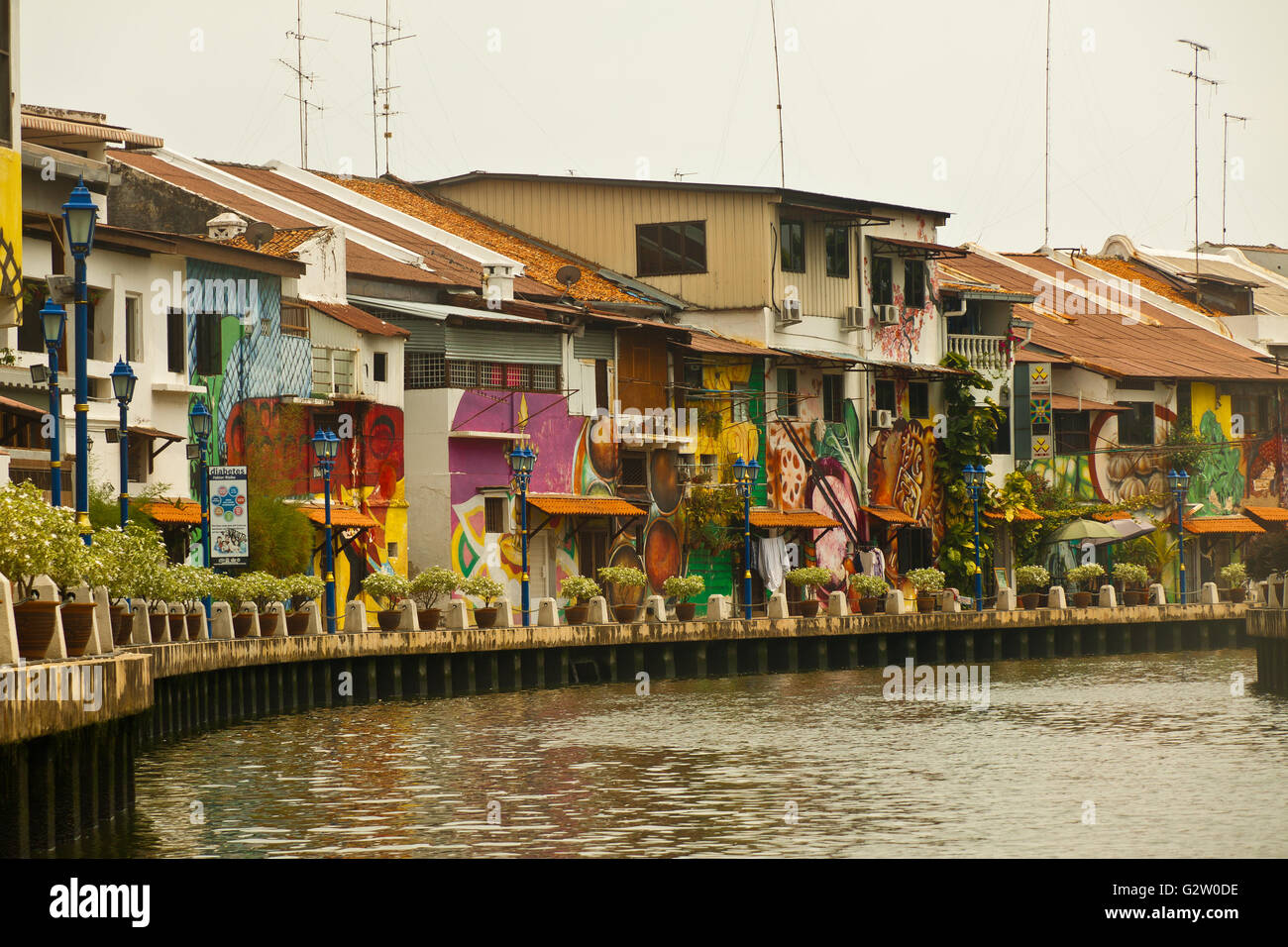 Melaka, Melacca Riverside in Malaysia. Stockfoto