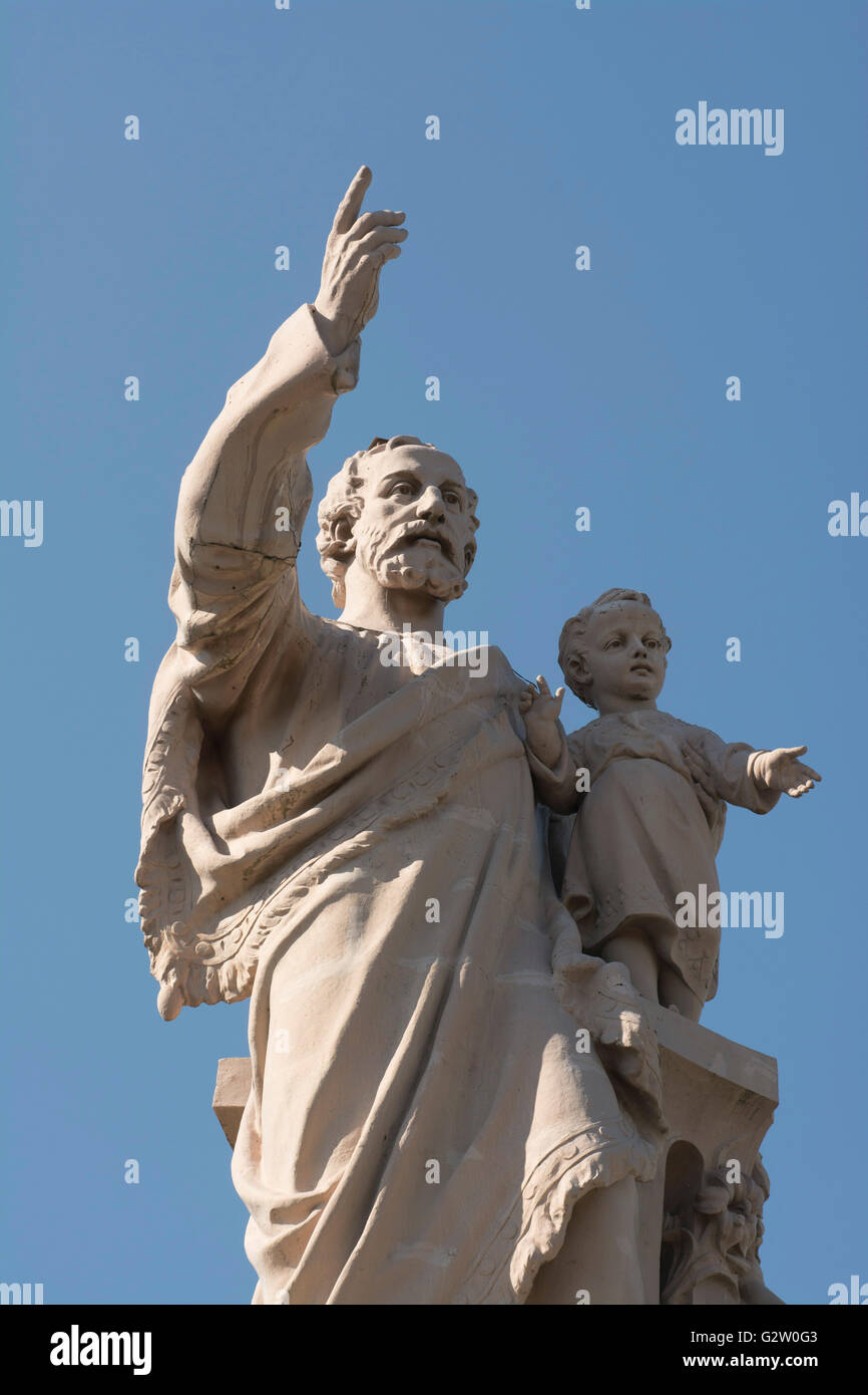 Espaly Saint Marcel, Statue von St. Joseph de Bon Espoir, Haute Loire, Auvergne, Frankreich, Europa Stockfoto
