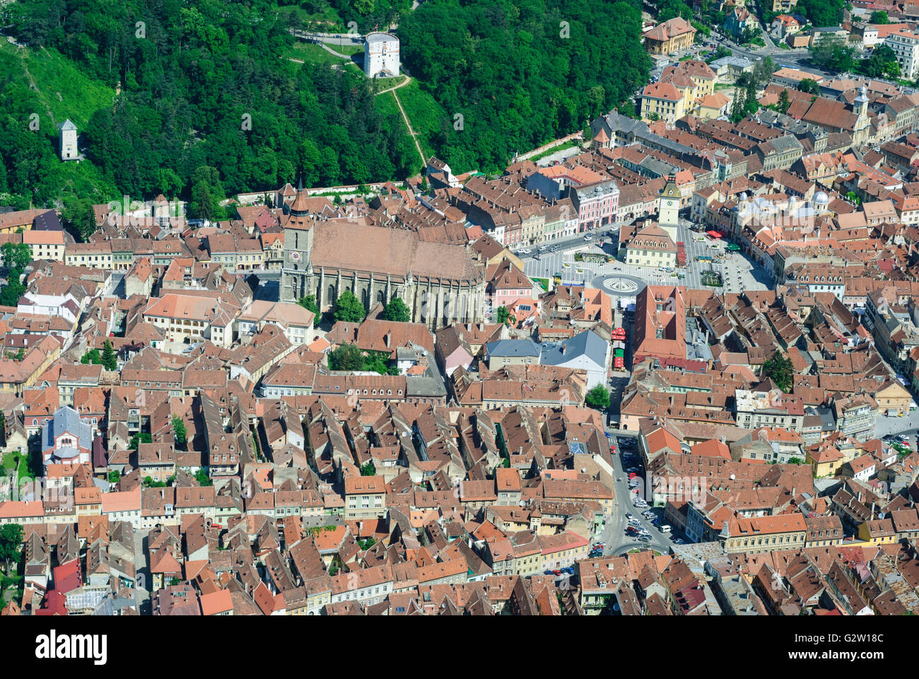 Mit Blick auf die Altstadt von Tampa Berg, Rumänien, Siebenbürgen, Transsilvanien, Siebenbürgen (Transsilvanien), Brasov Stockfoto