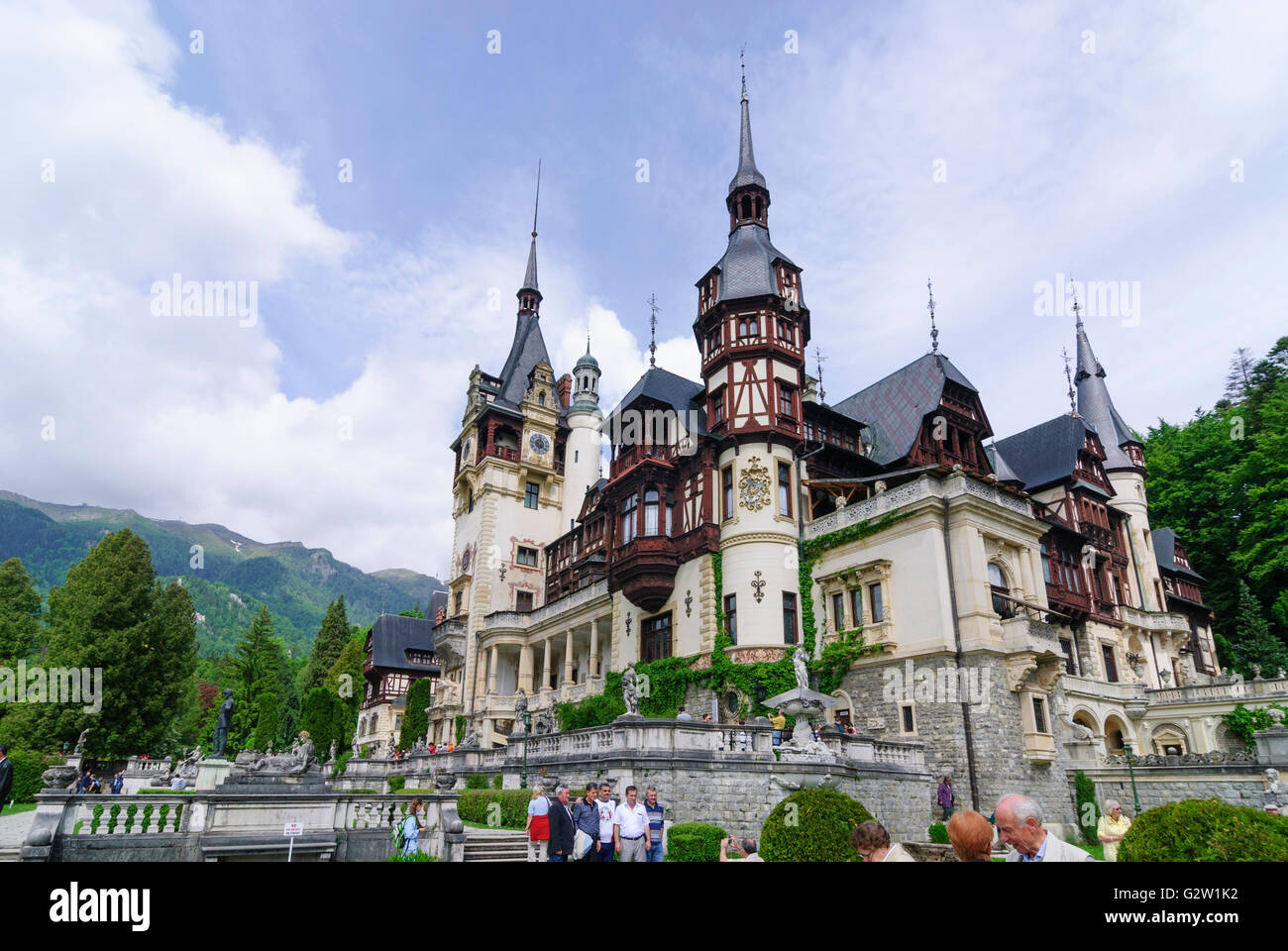 Schloss Peles, Rumänien, Siebenbürgen, Transsilvanien, Siebenbürgen (Transsilvanien), Sinaia Stockfoto