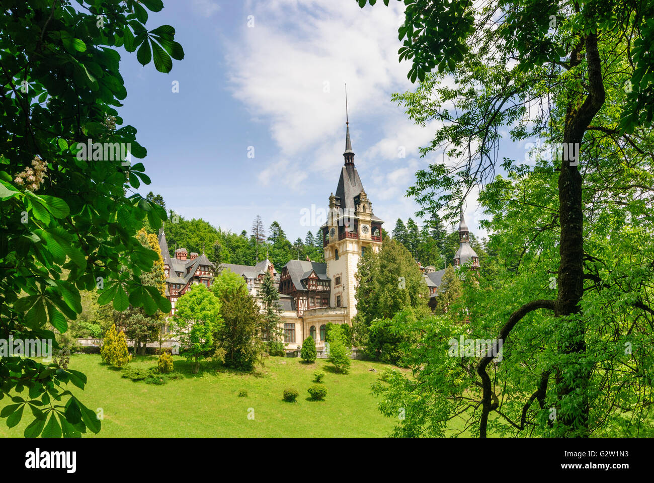 Schloss Peles, Rumänien, Siebenbürgen, Transsilvanien, Siebenbürgen (Transsilvanien), Sinaia Stockfoto