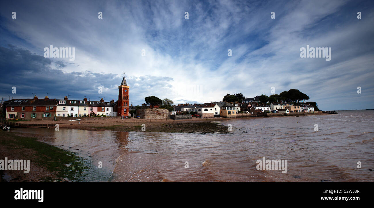 Lympstone Dorf, gesehen vom Hafen in Devon (UK) Stockfoto
