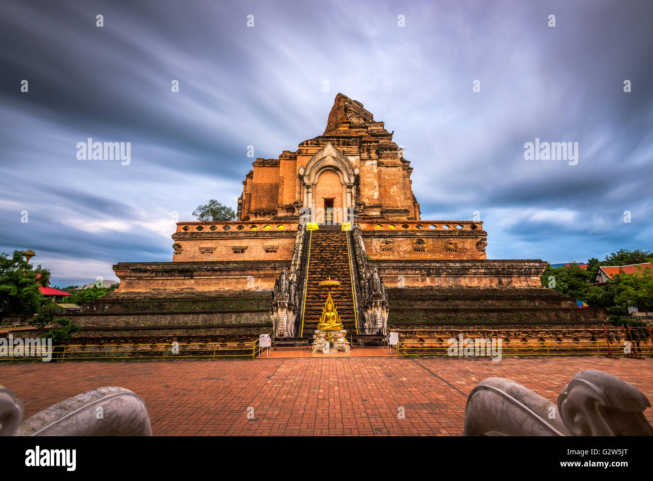 Chiang Mai, Thailand am Wat Chedi Luang. Stockfoto