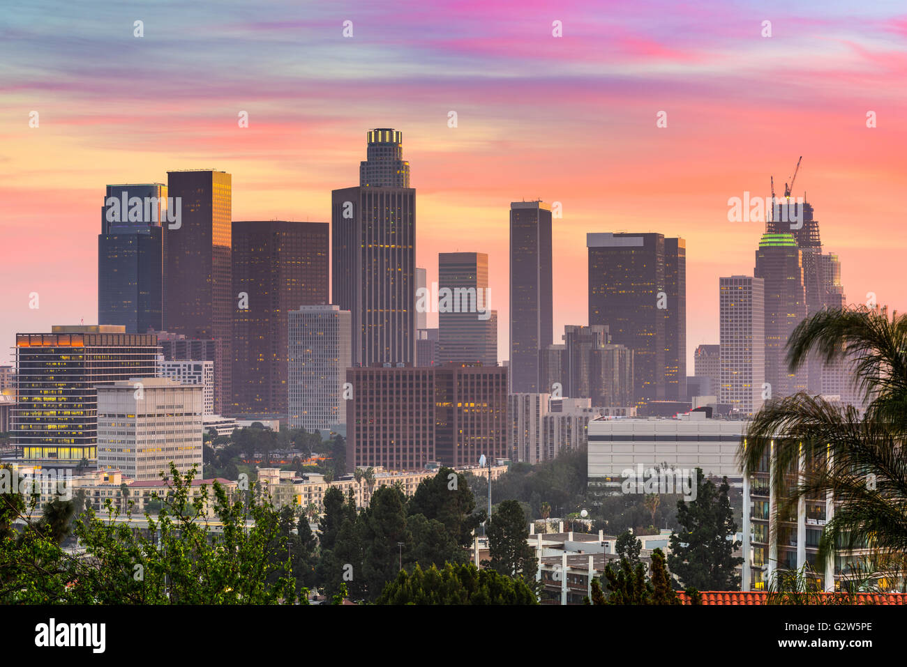 Skyline von downtown Los Angeles, Kalifornien, USA. Stockfoto