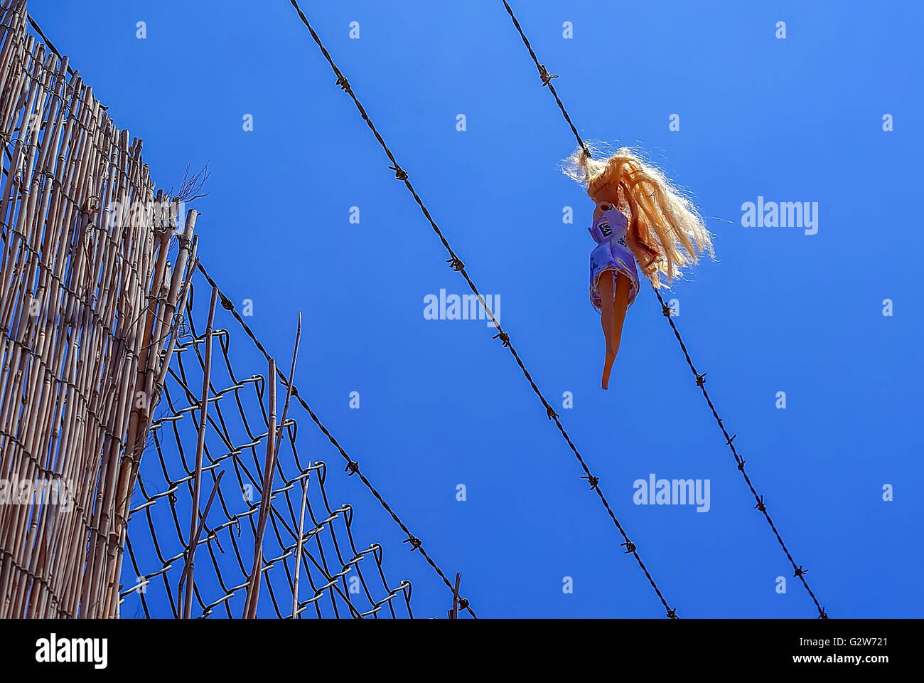Stacheldraht Stockfoto