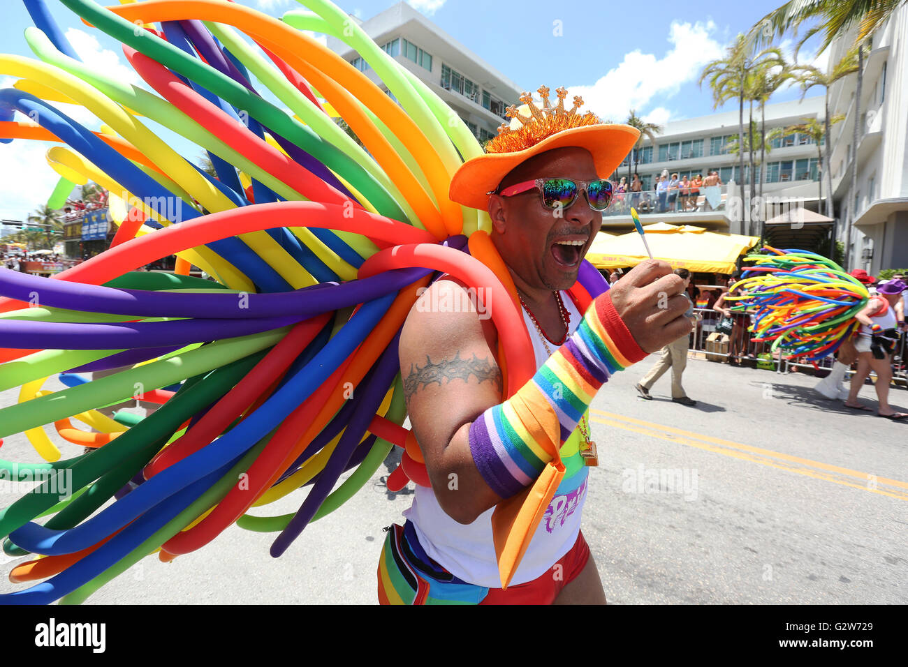 Darsteller in Miami Beach GayPrideParade Stockfotografie Alamy