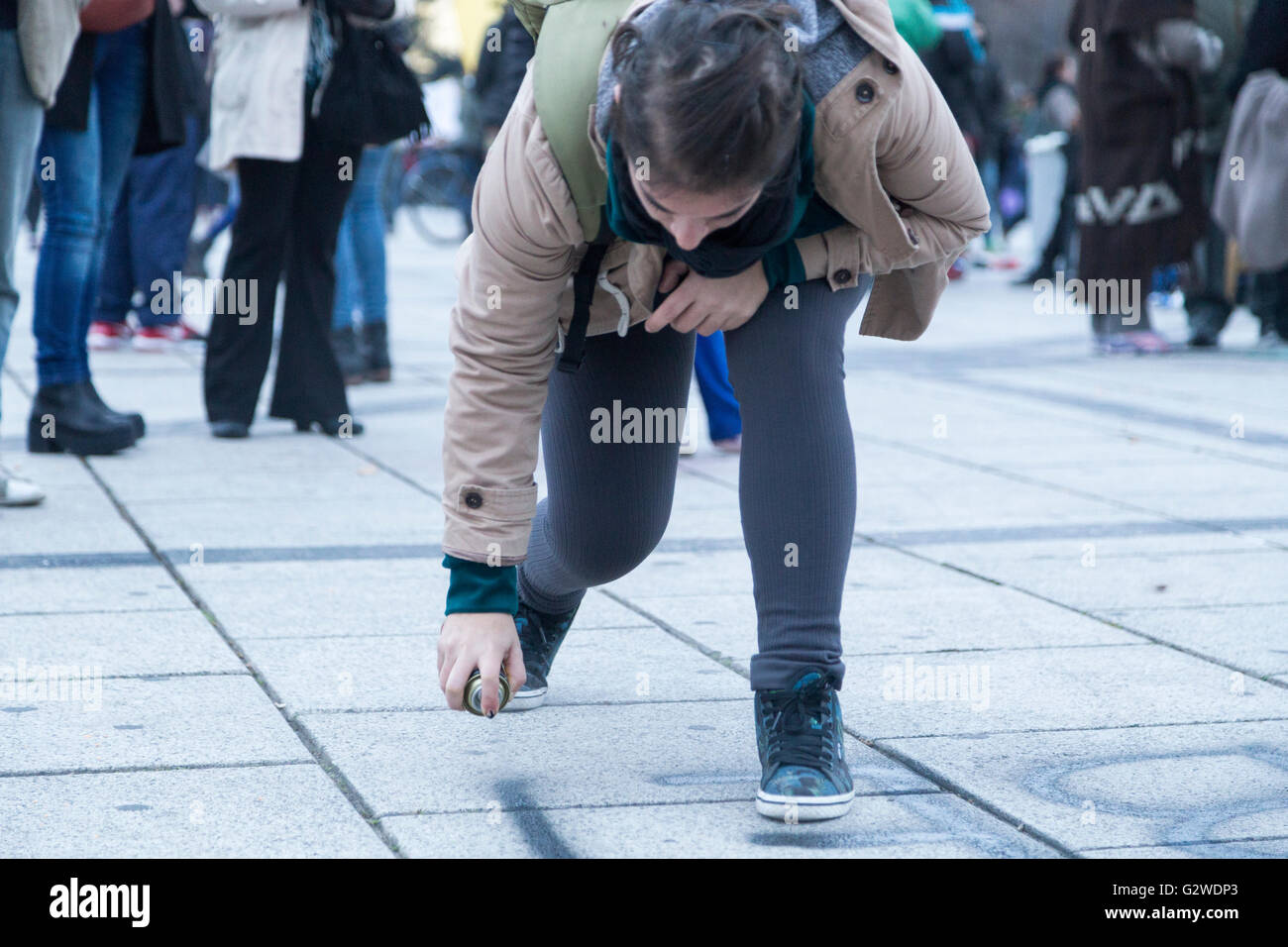 Feministische Protest findet in La Plata, Argentinien Stockfoto