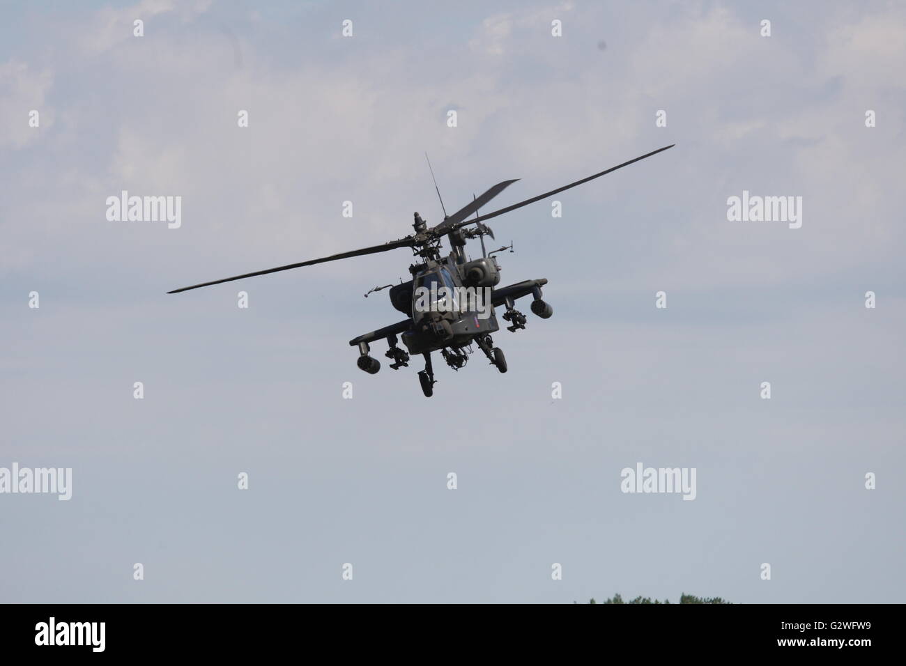 Pruszcz Gdanski, Polen 4. Juni 2016 Luftfahrtmesse in der 49. Air Base in Pruszcz Gdanski. Militärische Ausrüstung, Flugzeuge und Hubschrauber wurden auf der Messe gezeigt. Der wichtigste Punkt war die Landung von der US Air Force Boeing AH-64 Apache Hubschrauber (abgebildet) Credit: Michal Fludra/Alamy Live News Stockfoto