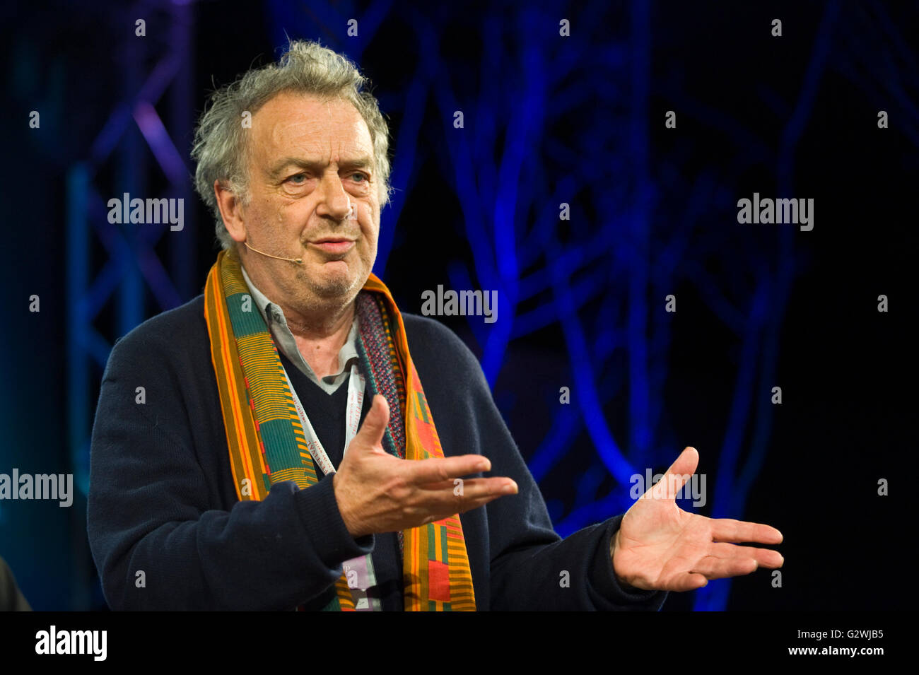 Hay-Festival 4. Juni 2016. Regisseur Stephen Frears sprechen auf der Bühne Hay Festival 2016 sprechen über den Film machte er über Muhammad Ali "Muhammad Alis größten Fight". Bildnachweis: Jeff Morgan/Alamy Live-Nachrichten Stockfoto