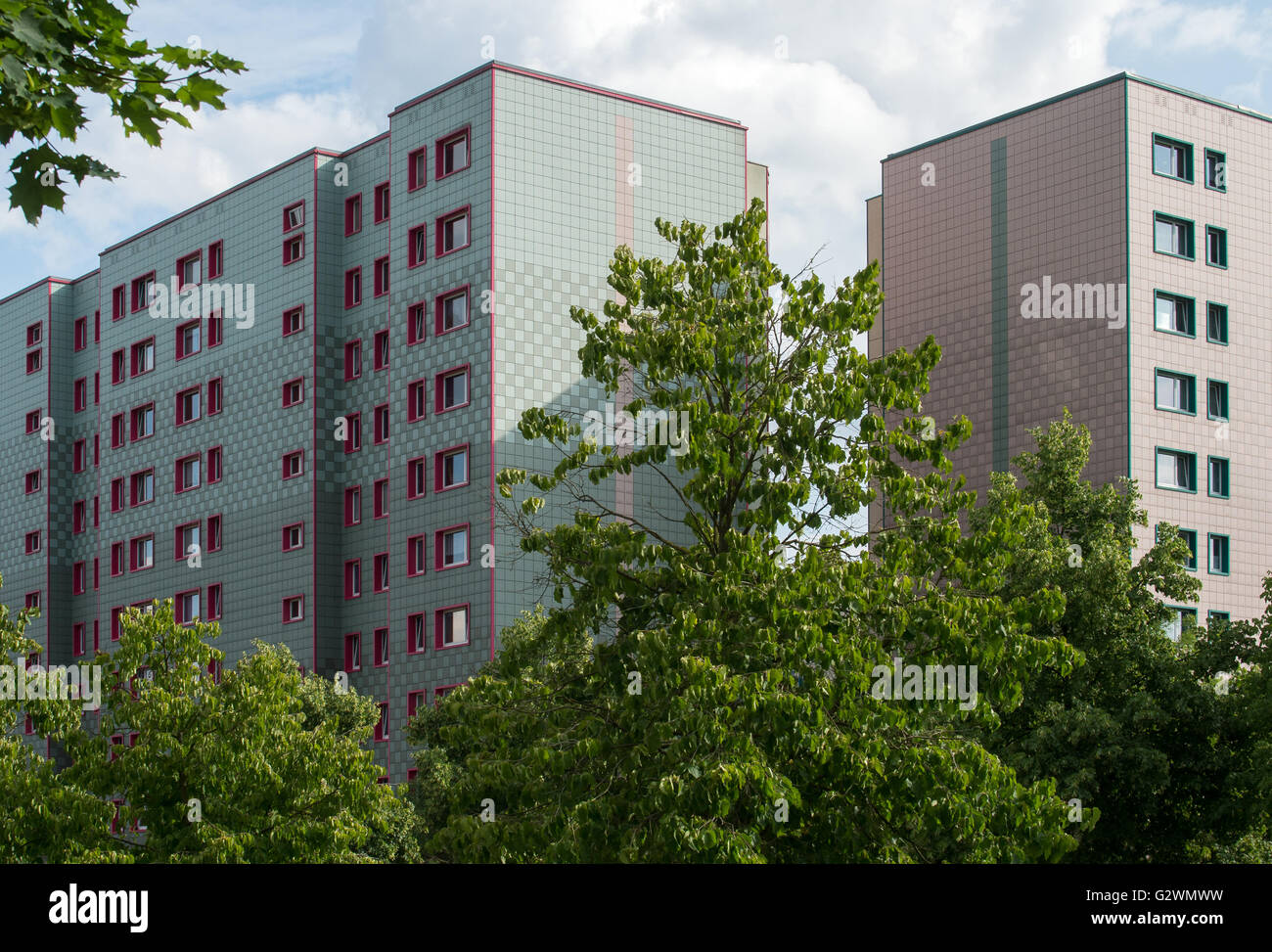 Berlin, Deutschland, vorgefertigte Sanierte Gebäude in Berlin-Wartenberg Stockfoto