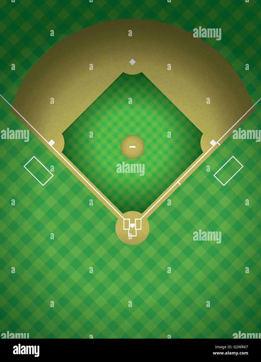 Eine arial Ansicht einer Baseball-Feld-Illustration. Vektor EPS 10 zur Verfügung. EPS enthält Folien. Stock Vektor