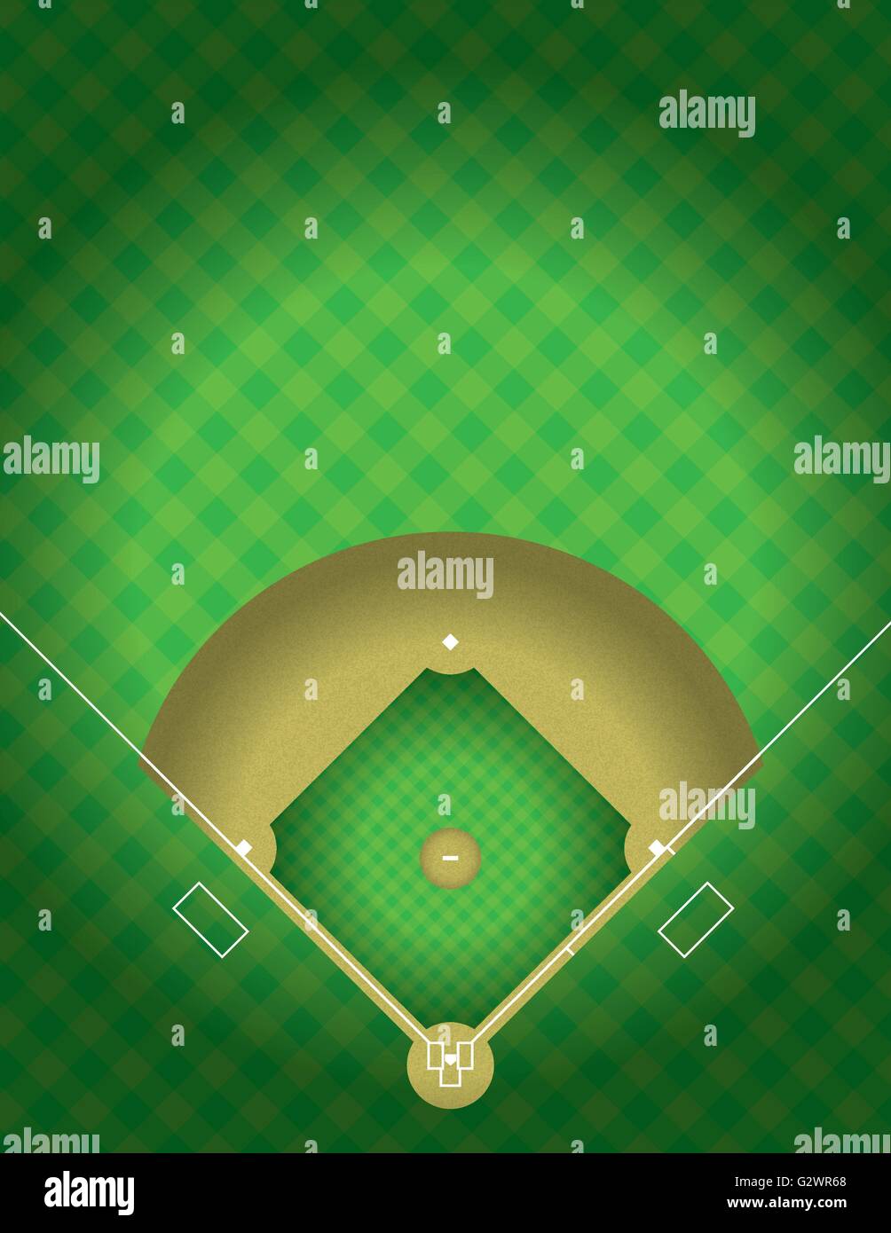 Eine Vektor-Illustration der arial Ansicht von einem Baseball-Feld. EPS 10. Datei enthält Folien. Stock Vektor