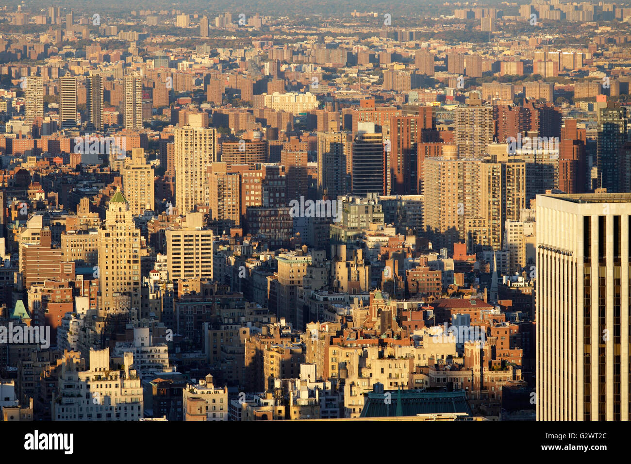 26.10.2015, New York City, New York, USA - Skyline von Harlem im Abendlicht. 00P151026D239CAROEX. JPG - nicht für den Verkauf in G E R M A N Y, A U S T R I A S W I T Z E R L A N D [MODEL-RELEASE: nicht anwendbar, PROPERTY-RELEASE: Nein, (C) Caro Fotoagentur / Muhs, http://www.caro-images.com, info@carofoto.pl - jegliche Nutzung dieses Bildes unterliegt GEMA!] Stockfoto
