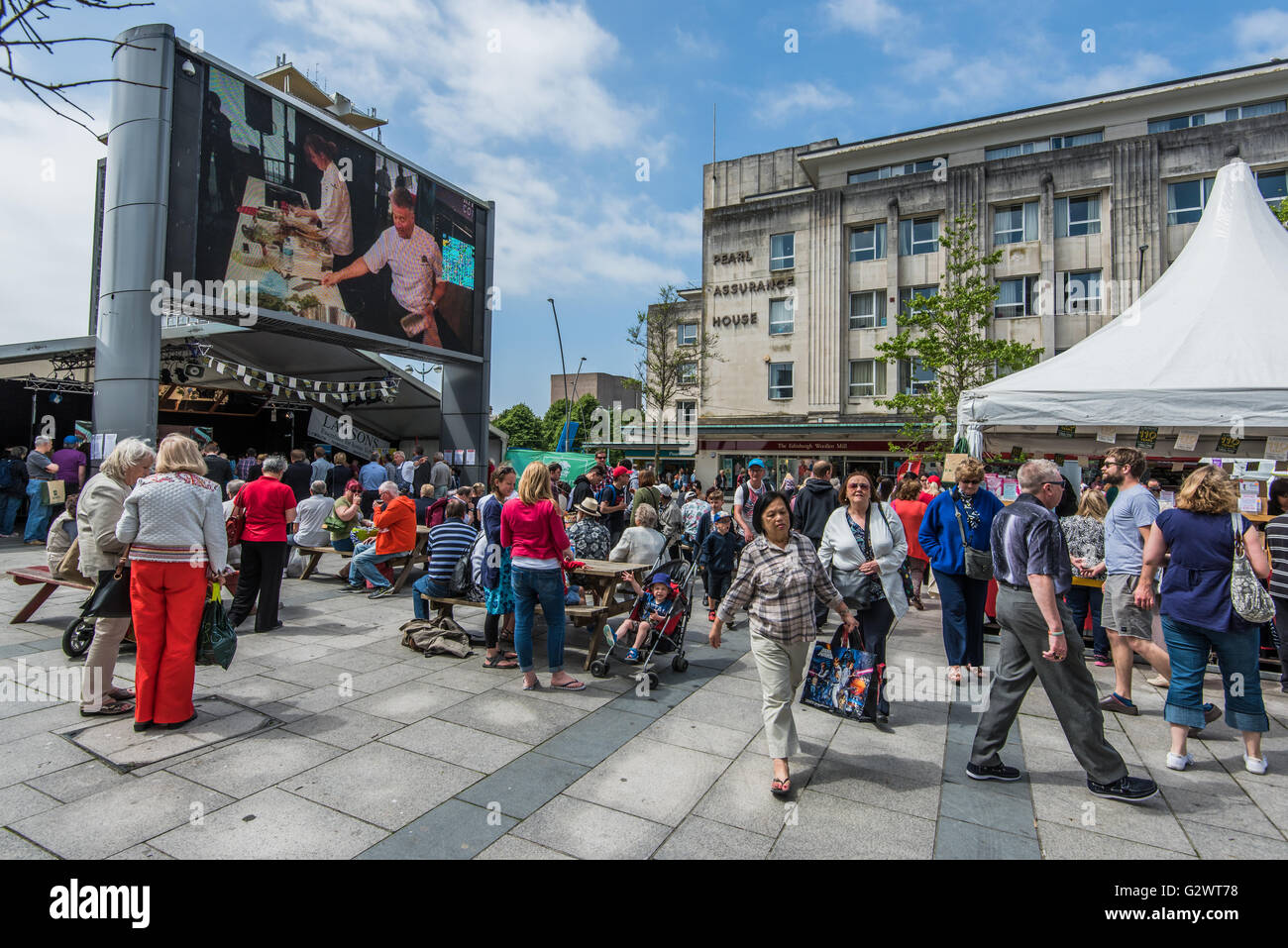 PLYMOUTH, ENGLAND - 3. Juni 2016 Geschmack Fest ist grösste outdoor-Food Festival im Südwesten Englands. Bauern und Handwerker f Stockfoto