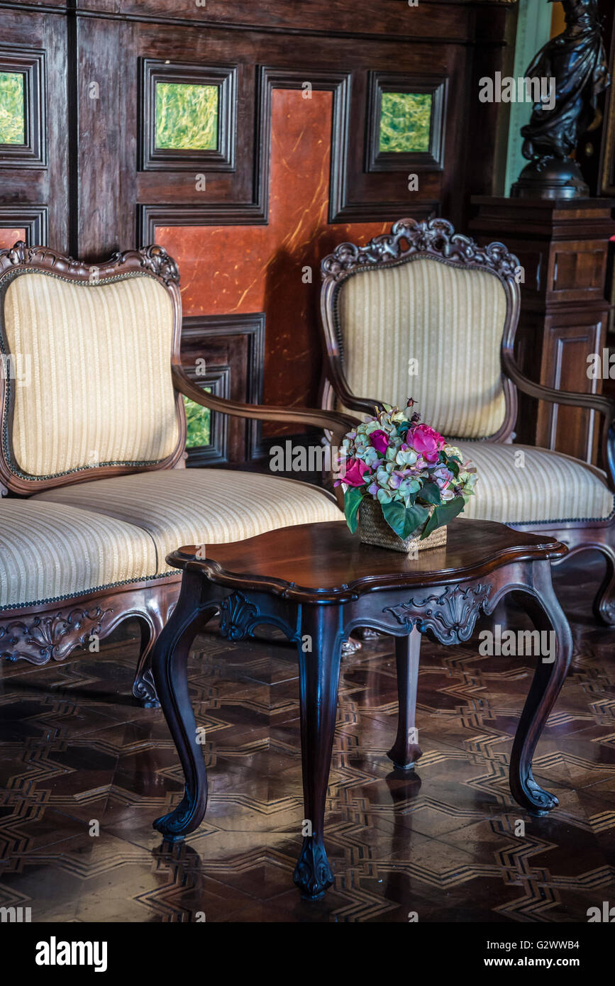 Antike Möbel, Catete Palast, das Museum der Republik, Rio De Janeiro, Brasilien Stockfoto