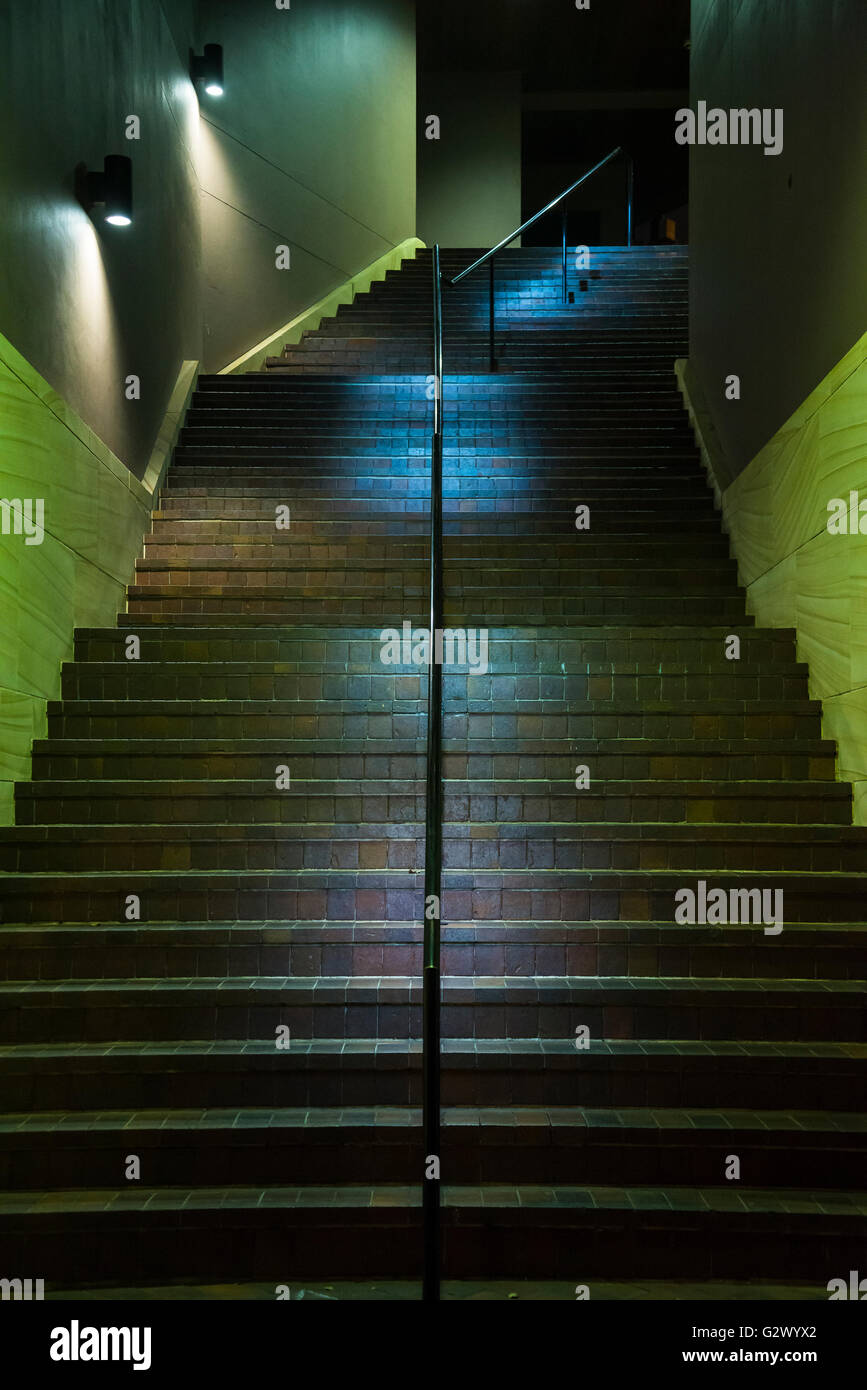 Stadt-Treppe in der Nacht, Sydney, Australien Stockfoto