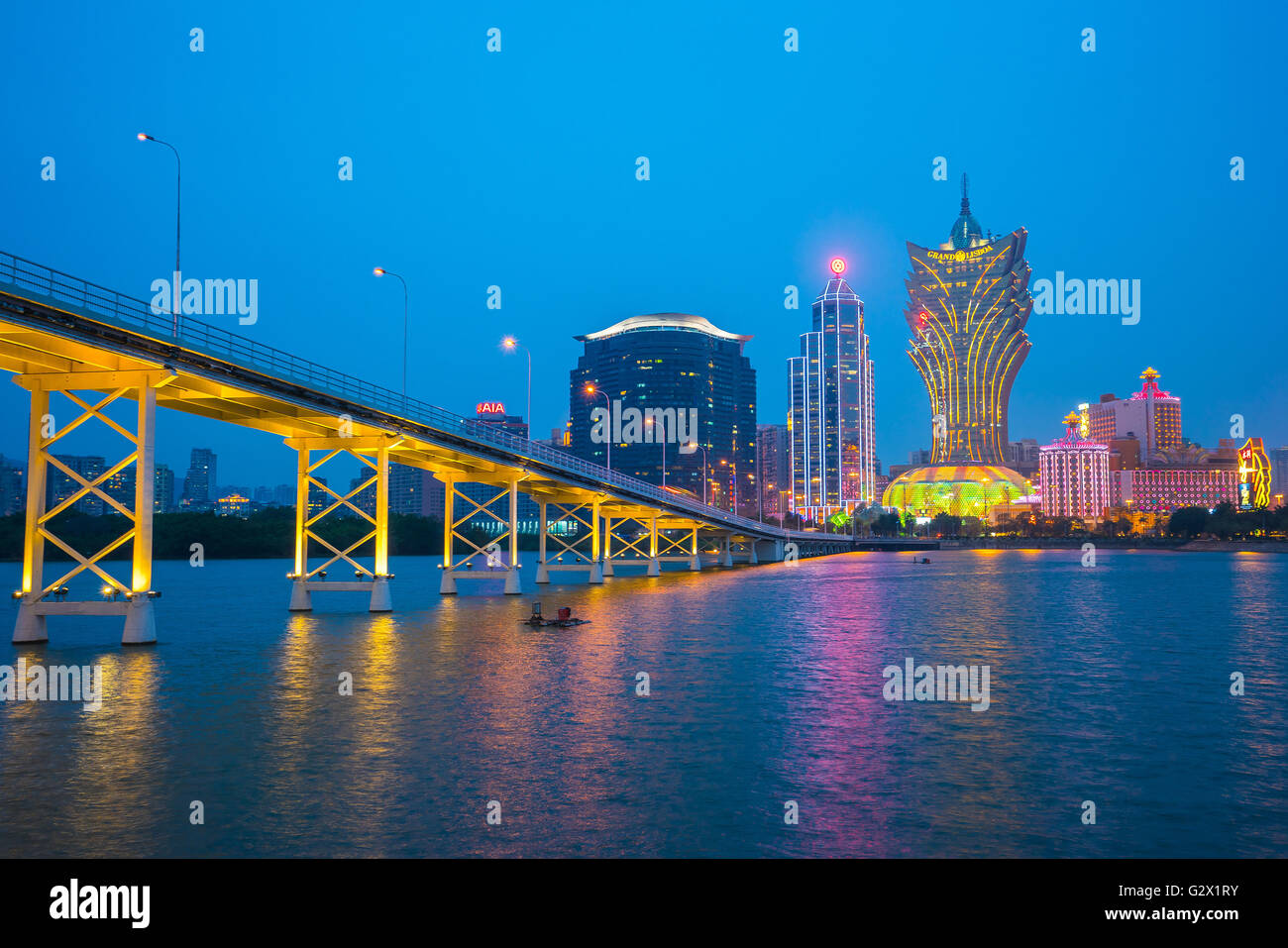 Macao, China - 11. März 2016: Gebäude von Macau Casino am 11. März 2016, Glücksspiel, dass Tourismus Macaus größte Revenu darstellt Stockfoto