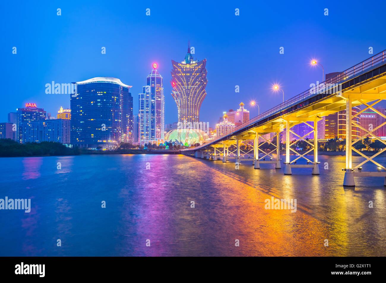 Macao, China - 11. März 2016: Gebäude von Macau Casino am 11. März 2016, Glücksspiel, dass Tourismus Macaus größte Revenu darstellt Stockfoto