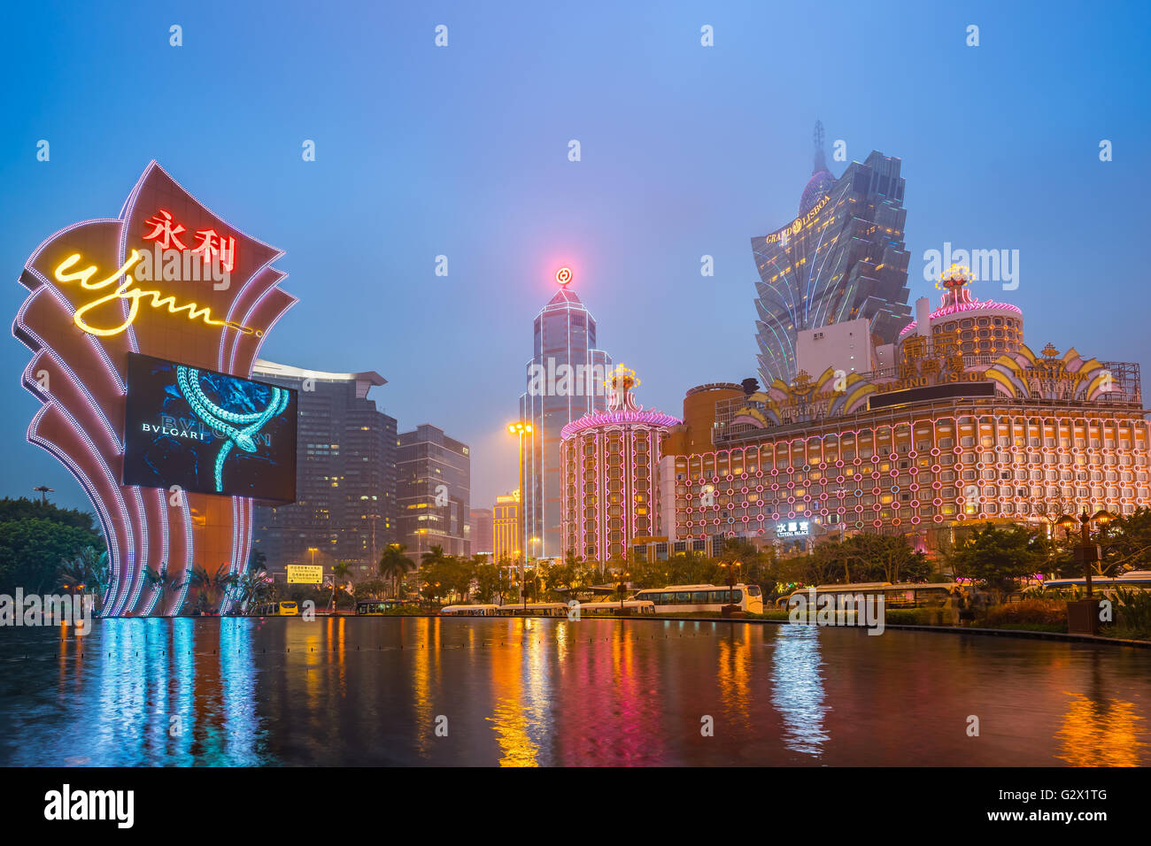 Macao, China - 12. März 2016: Gebäude von Macau Casino am 12. März 2016, Glücksspiel, dass Tourismus Macaus größte Revenu darstellt Stockfoto