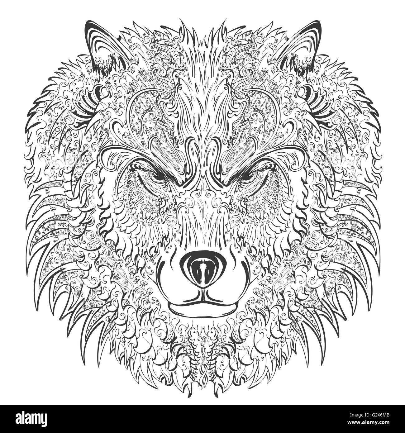 Wolf lineart Stock Vektor