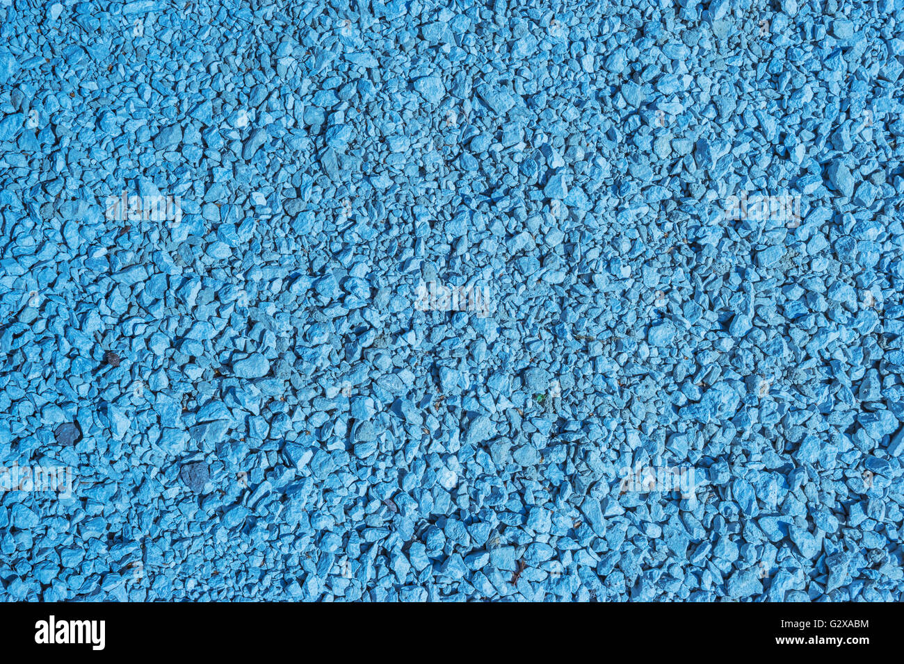 Schotter, vielen kleinen Steinen, Farbe blau Stockfoto