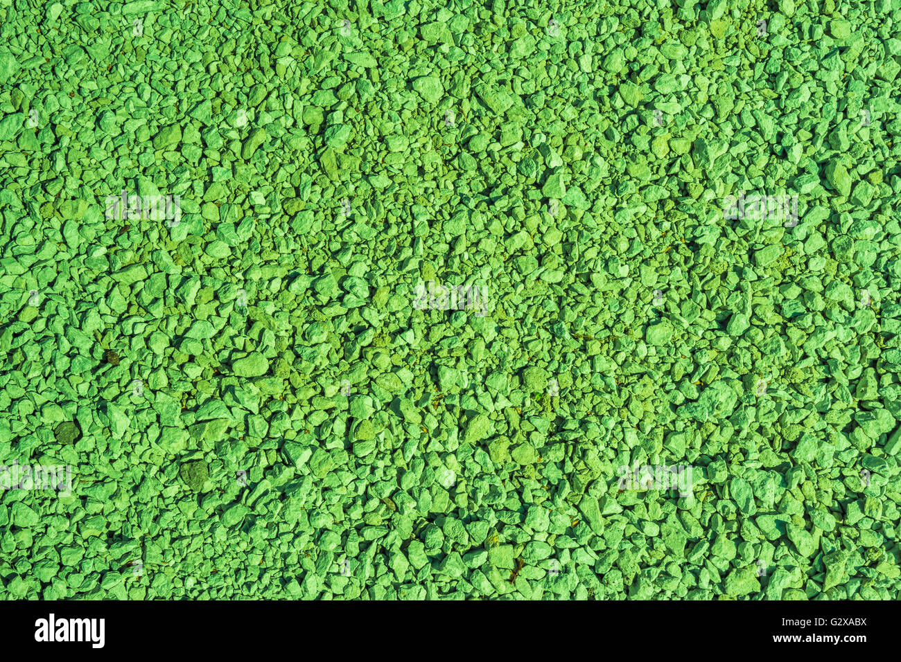 Schotter, vielen kleinen Steinen, grüne Farbe Stockfoto