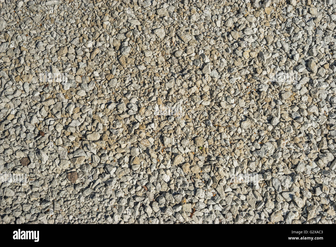 Schotter, vielen kleinen Steinen, hellgraue Farbe Stockfoto