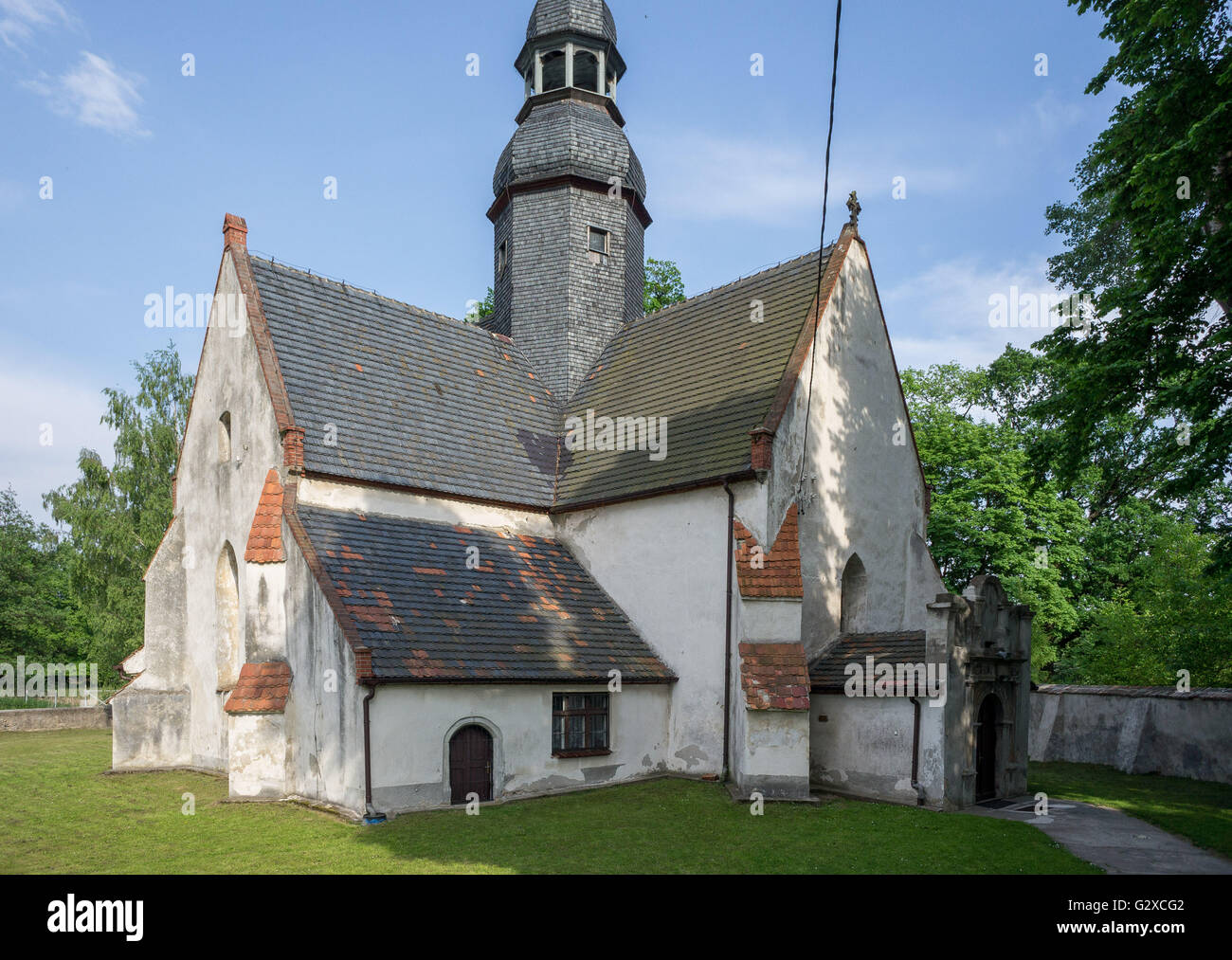 Gotische Dorfkirche in Makowice unteren Schlesien Polen Stockfoto