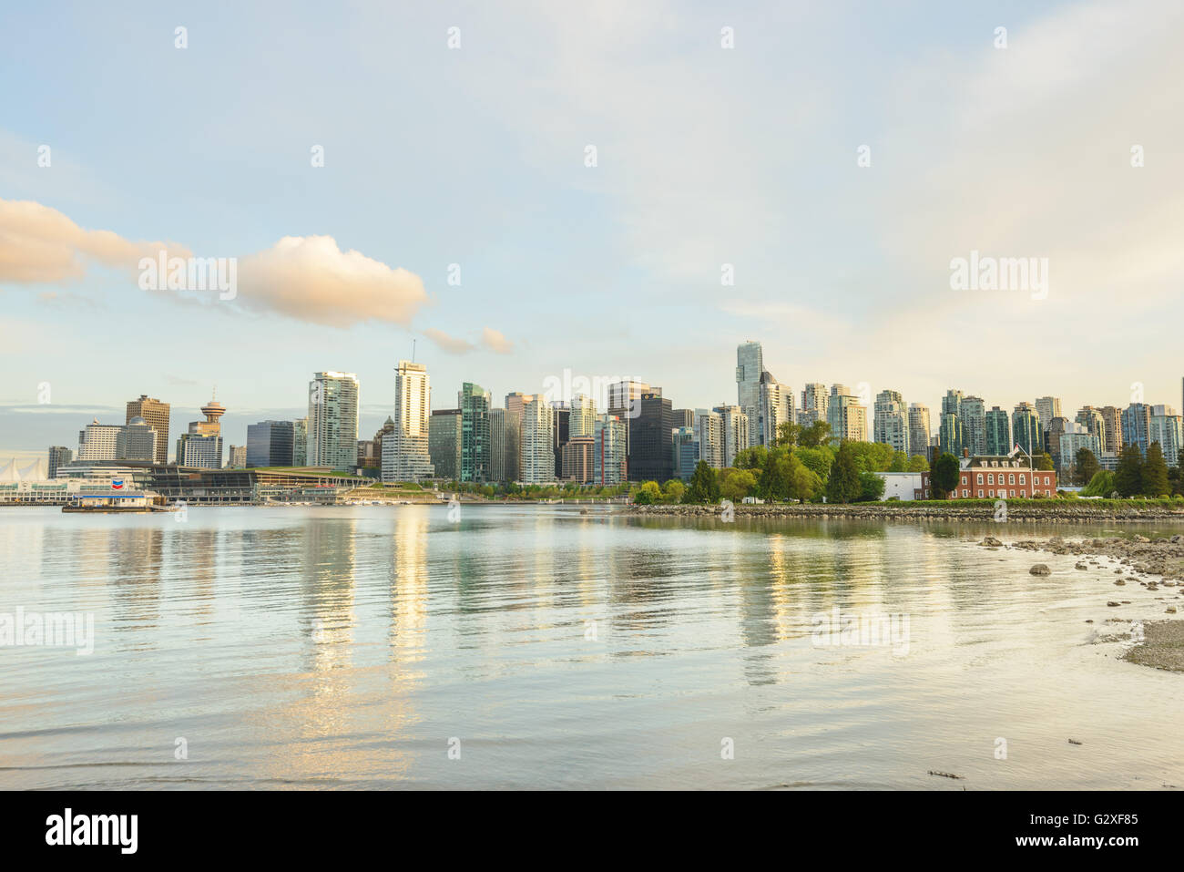 Vancouver-Skyline-Blick vom Stanley Park Stockfoto