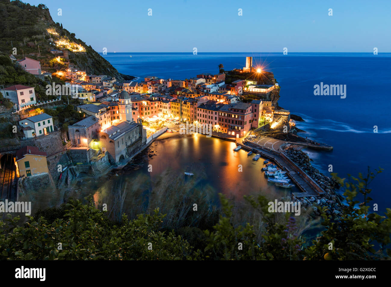 Vernazza, Le Cinqueterre, Le Spezia, Ligurien, Italien Stockfoto