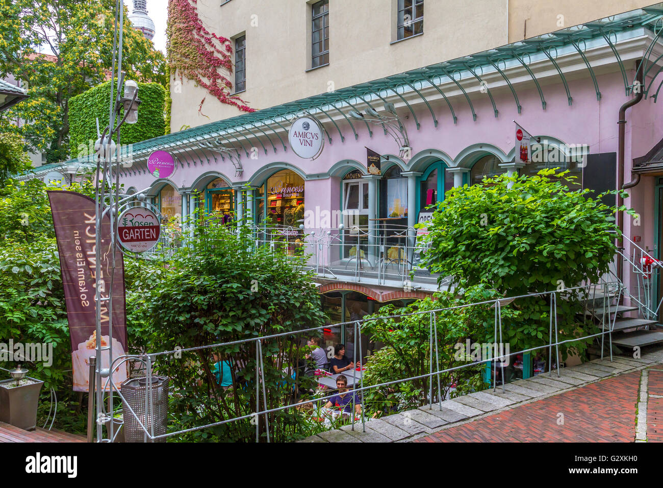 Essbereich, Hackesher Markt, Berlin, Deutschland Stockfoto