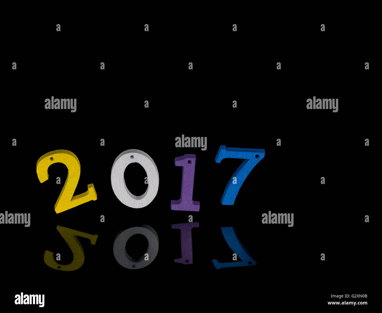 Neue Jahr 2017 Hintergrund mit nachzudenken. Jolly, taumelt, Unsicherheit oder der Kippe. Stockfoto