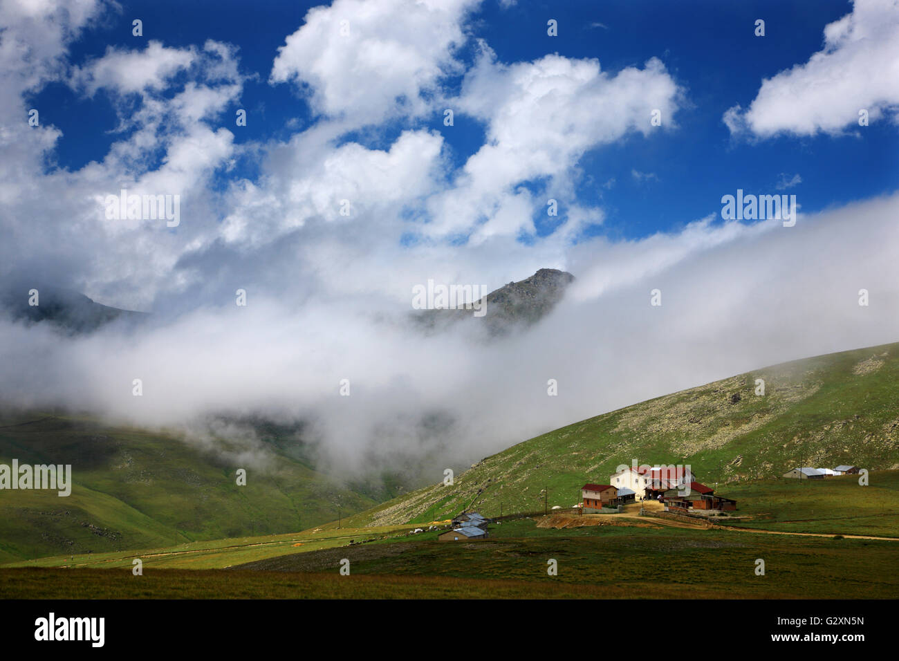 Dilaver Yaylasi, Weiler in der alpinen Zone der pontische Alpen, Gumushane Provinz, Schwarzmeerregion, Türkei Stockfoto