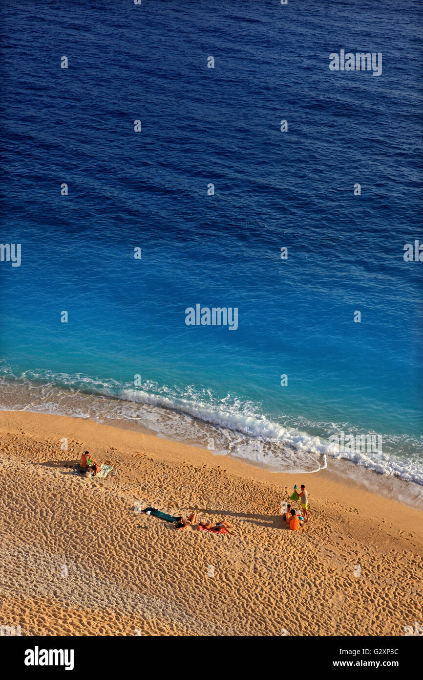 Kaputas Strand, zwischen Kalkan und Kas Städte, Lykien, Provinz Antalya, Lykien, Türkei. Stockfoto
