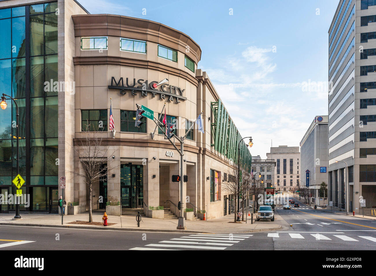 Music City Central Busterminal Gebäude in der Innenstadt von Nashville, Tennessee Stockfoto