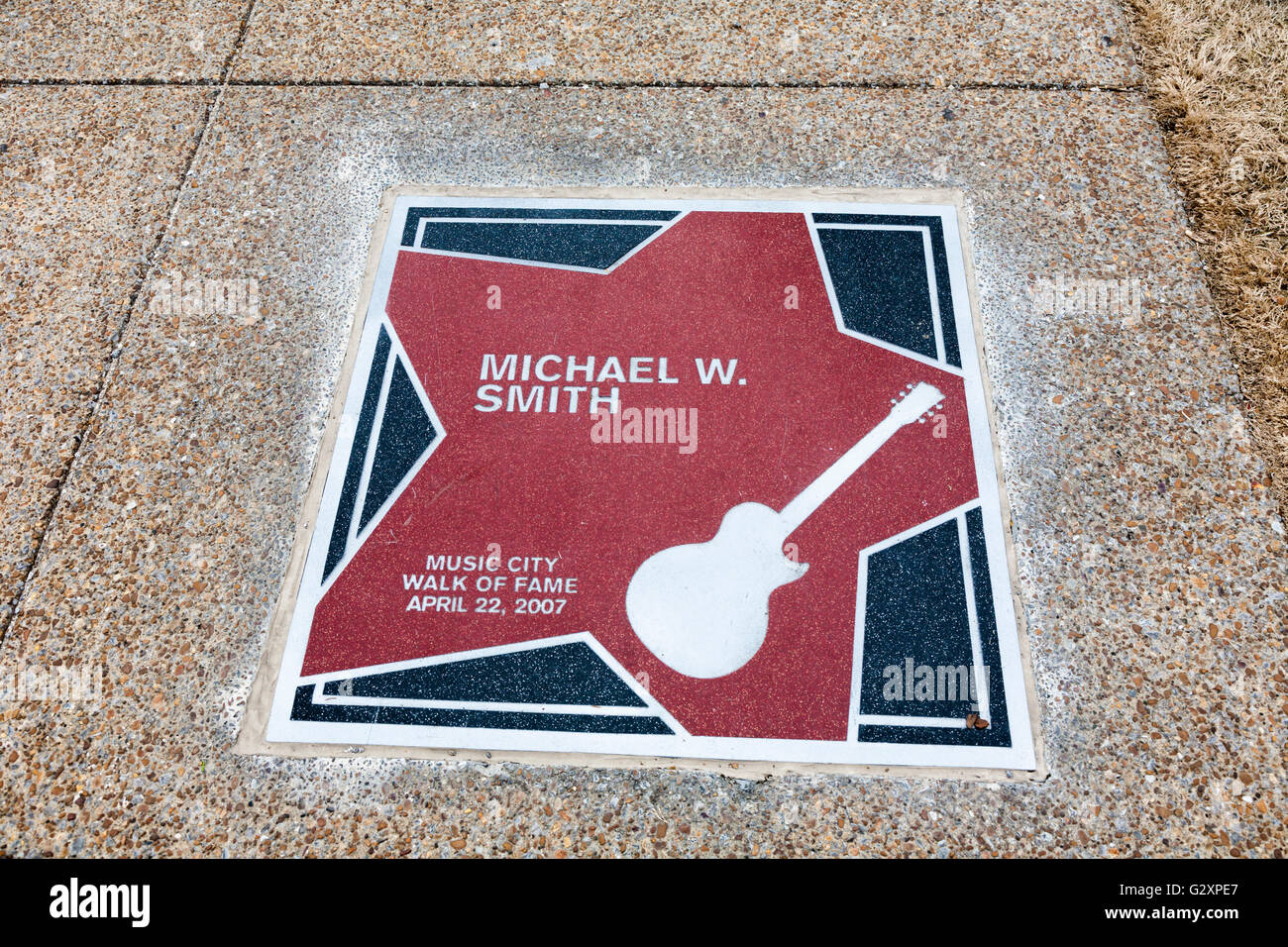 Michael W. Smiths Sterne im Musik Walk of Fame Stadtpark in der Innenstadt von Nashville, Tennessee Stockfoto