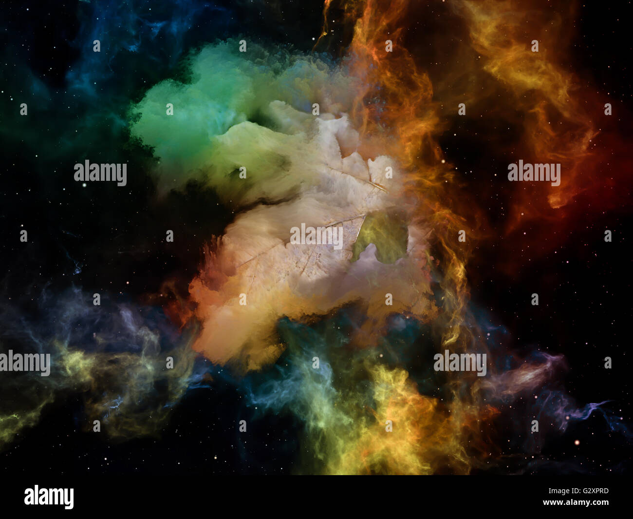 Dead Remember-Reihe. Optisch ansprechende Komposition von nebulösen, organische Formen und Farben als Hintergrund in Werken über mi dienen Stockfoto