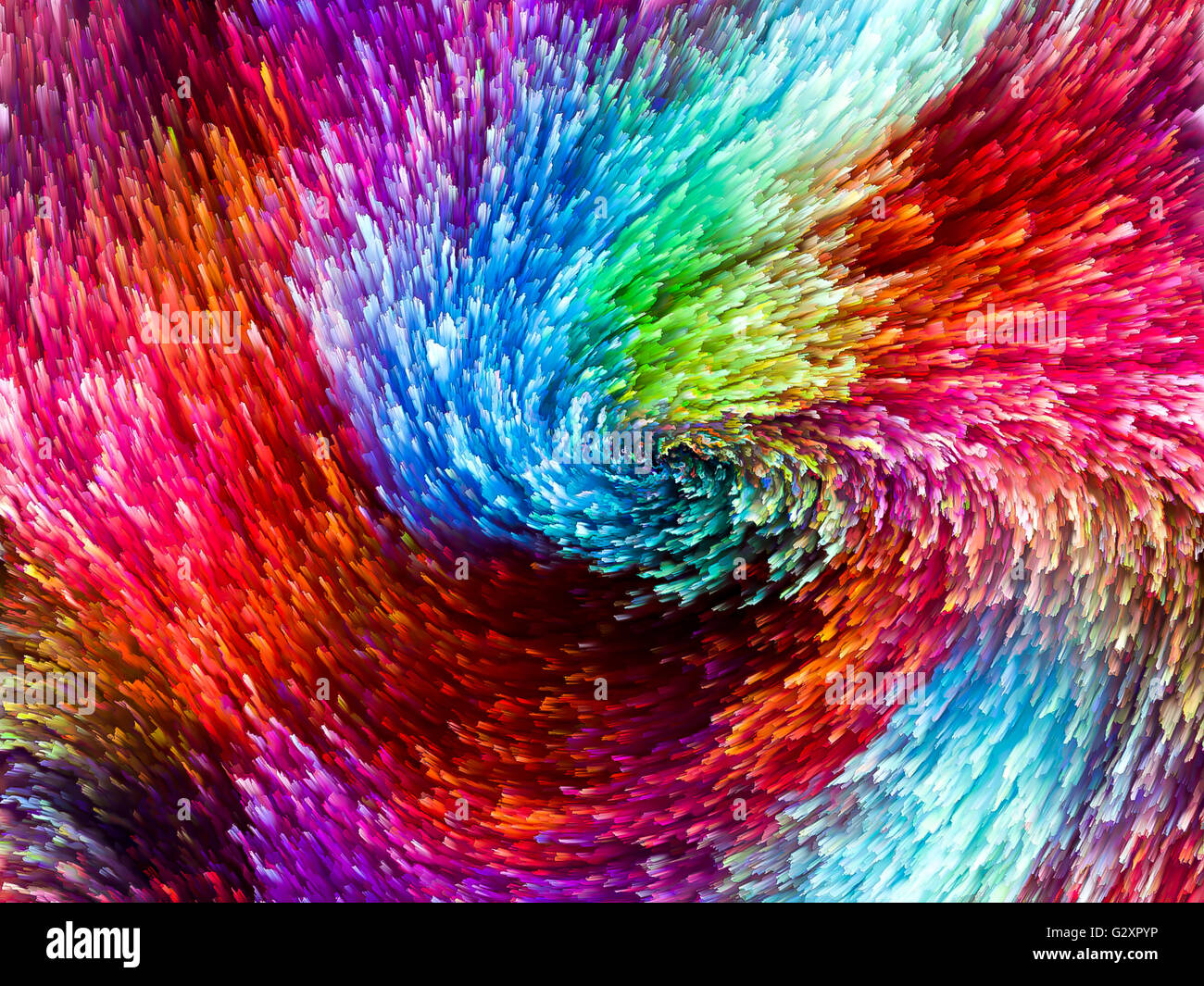 Farbe Explosion Serie. Design bestehend aus bunten Streifen als Metapher zum Thema Design, Kunst und Phantasie Stockfoto