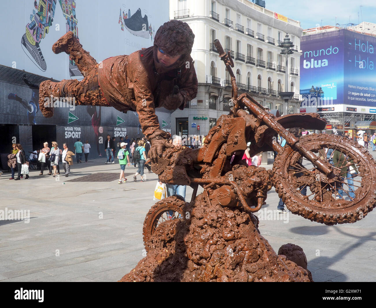 Menschliche Statue Street Performer, Madrid, Spanien Stockfoto