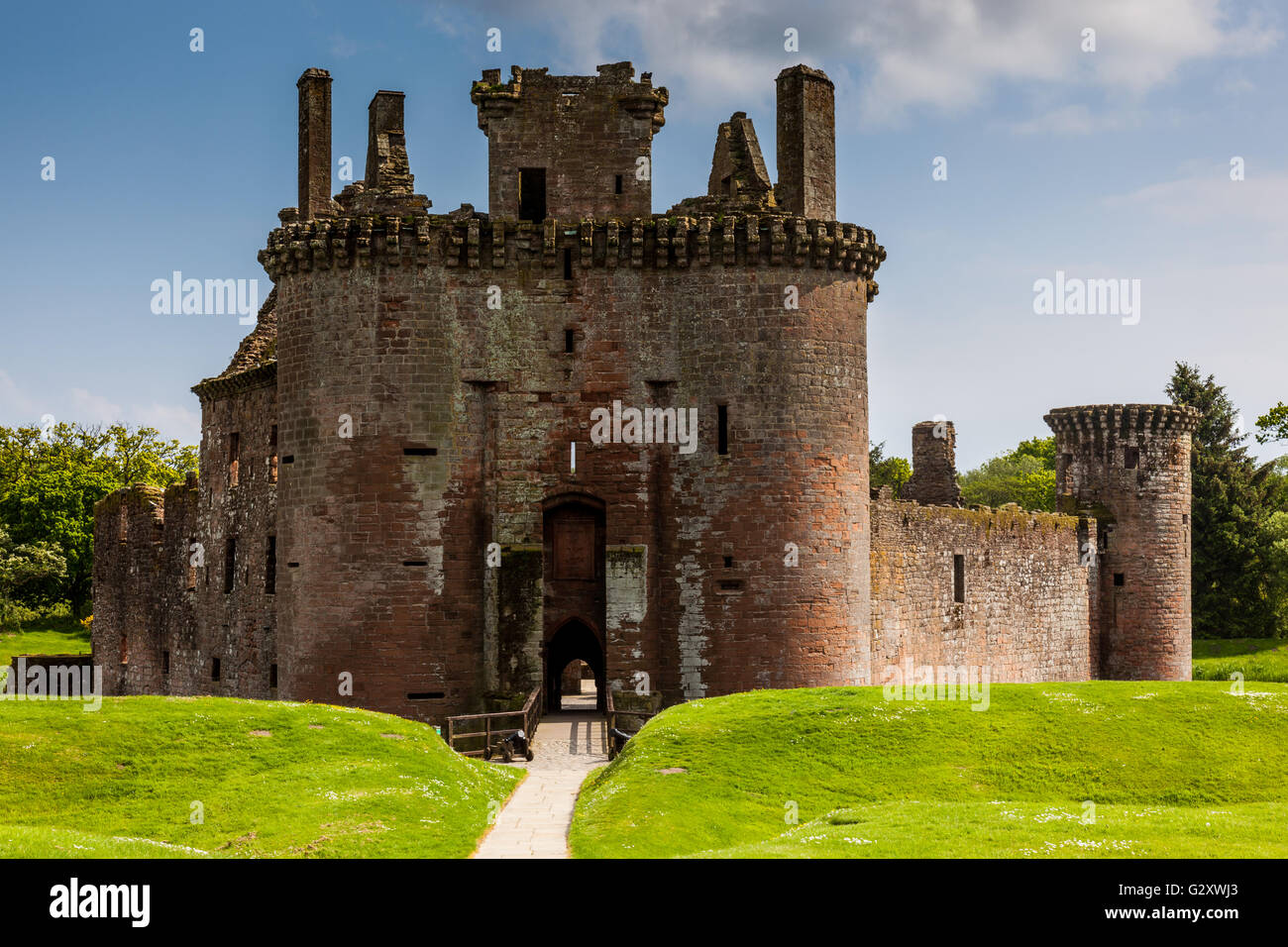 Caerlaverock Castle, in der Nähe von Dumfries, Dumfries & Galloway, Schottland Stockfoto