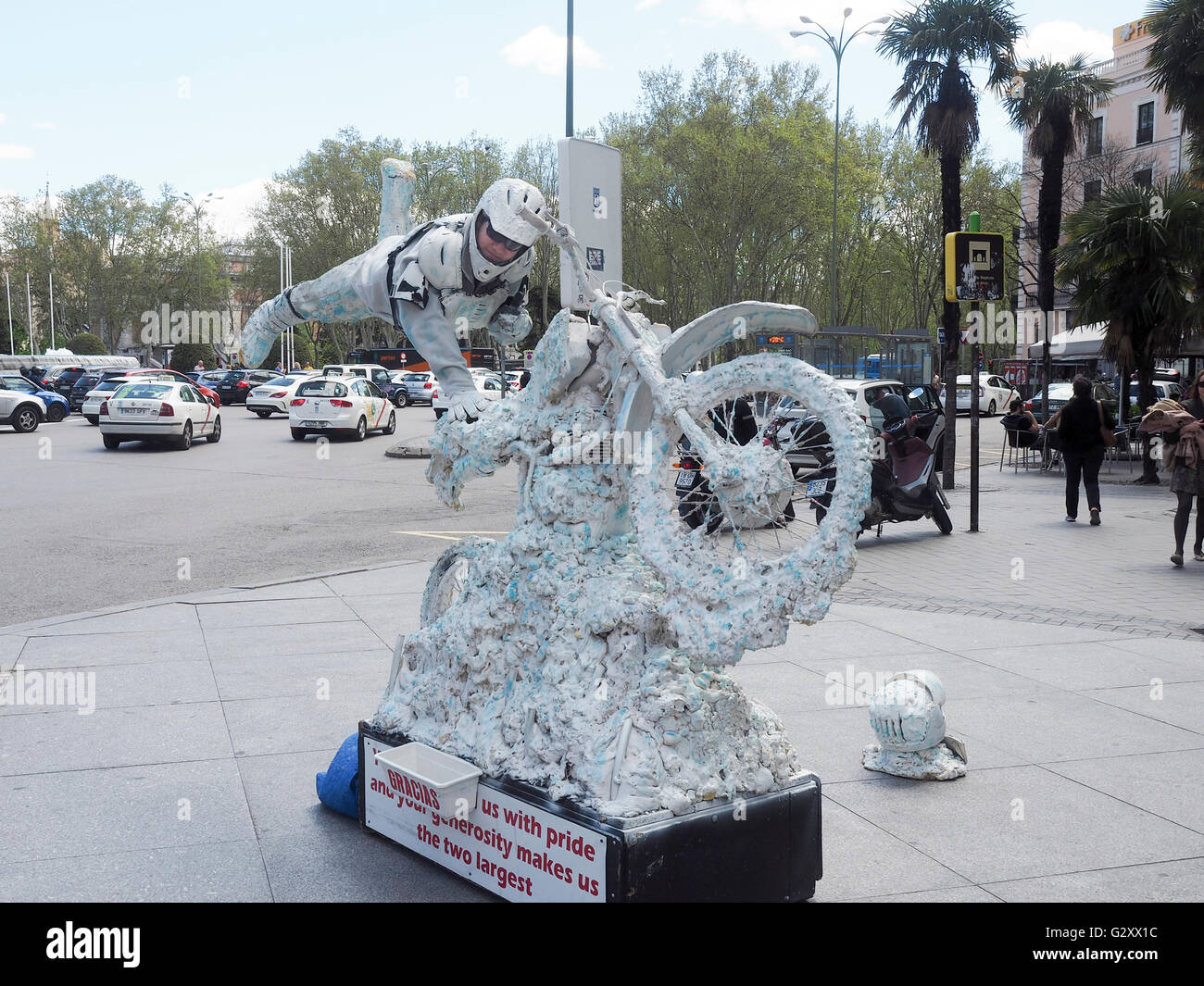 Menschliche Statue Street Performer, Madrid, Spanien Stockfoto